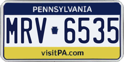 PA license plate MRV6535