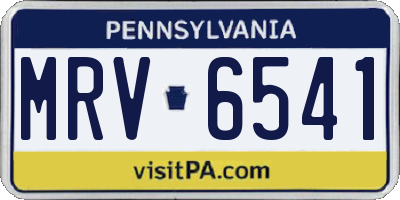 PA license plate MRV6541