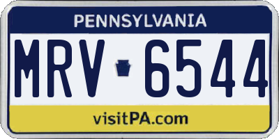 PA license plate MRV6544