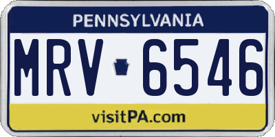 PA license plate MRV6546
