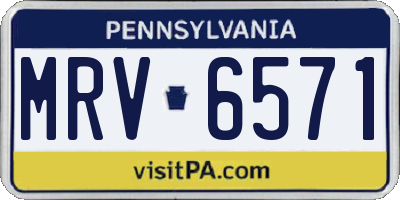 PA license plate MRV6571
