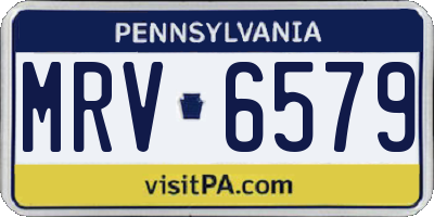 PA license plate MRV6579