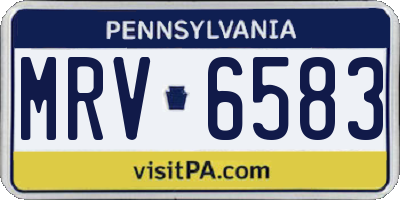 PA license plate MRV6583