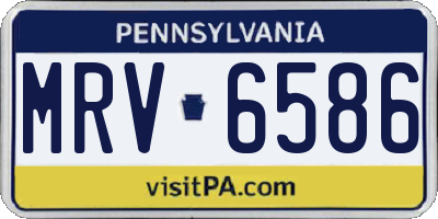 PA license plate MRV6586