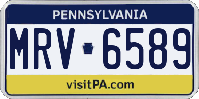 PA license plate MRV6589