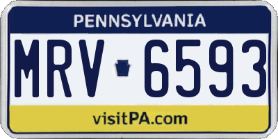 PA license plate MRV6593
