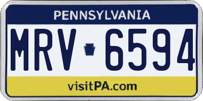 PA license plate MRV6594