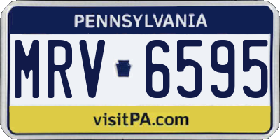 PA license plate MRV6595