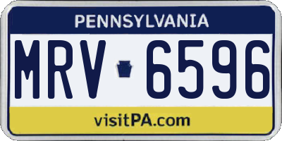 PA license plate MRV6596