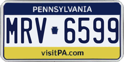 PA license plate MRV6599