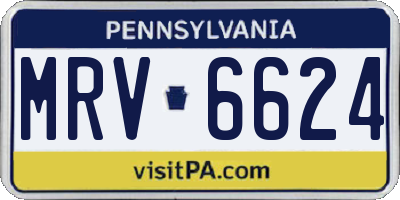 PA license plate MRV6624