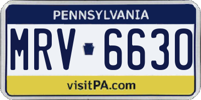 PA license plate MRV6630