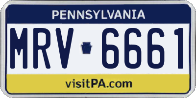 PA license plate MRV6661