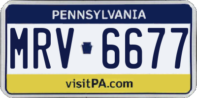 PA license plate MRV6677