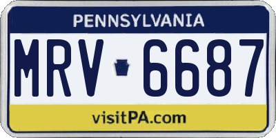 PA license plate MRV6687