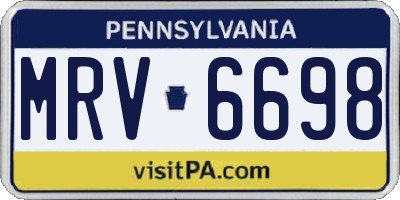 PA license plate MRV6698