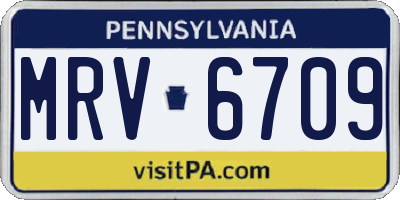 PA license plate MRV6709