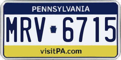 PA license plate MRV6715