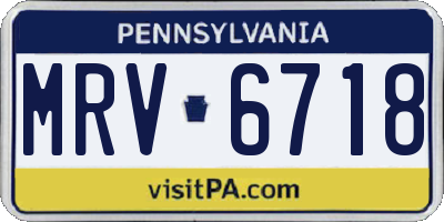 PA license plate MRV6718