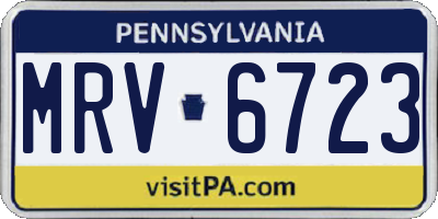 PA license plate MRV6723