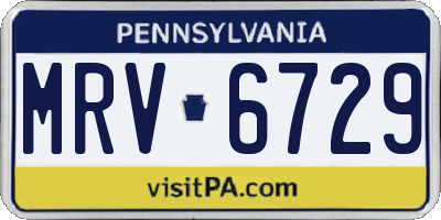 PA license plate MRV6729