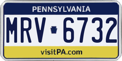 PA license plate MRV6732