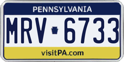 PA license plate MRV6733