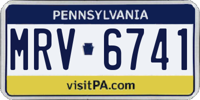 PA license plate MRV6741