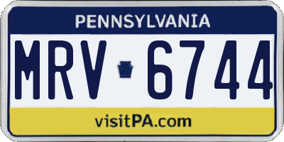 PA license plate MRV6744