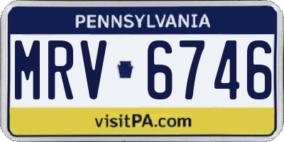 PA license plate MRV6746
