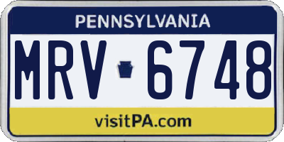 PA license plate MRV6748