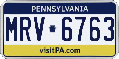 PA license plate MRV6763