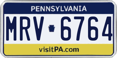 PA license plate MRV6764