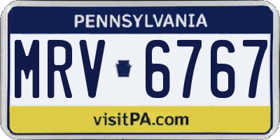 PA license plate MRV6767