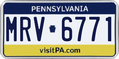 PA license plate MRV6771