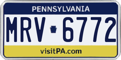PA license plate MRV6772