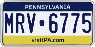 PA license plate MRV6775