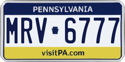 PA license plate MRV6777
