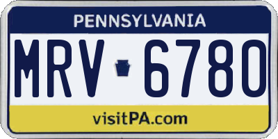 PA license plate MRV6780