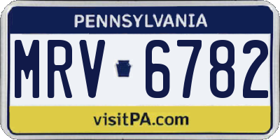 PA license plate MRV6782