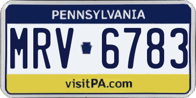 PA license plate MRV6783