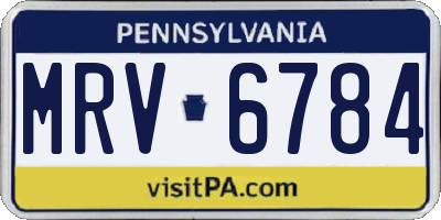 PA license plate MRV6784
