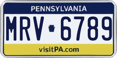 PA license plate MRV6789