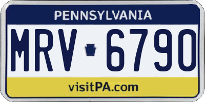 PA license plate MRV6790