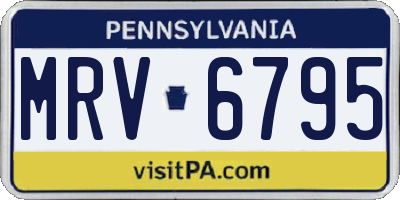 PA license plate MRV6795