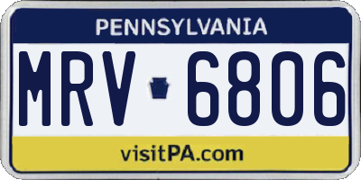 PA license plate MRV6806