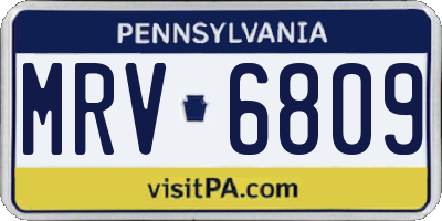 PA license plate MRV6809