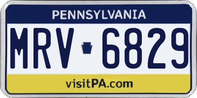PA license plate MRV6829