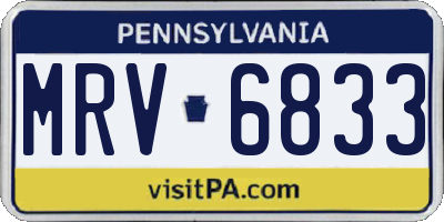 PA license plate MRV6833
