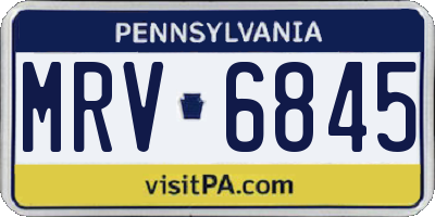 PA license plate MRV6845